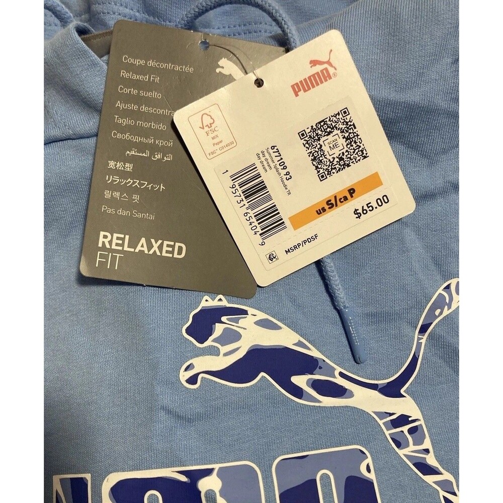NEW PUMA Women's Summer Splash Cropped Hoodie Day Dream Blue Size Small - Picture 7 of 8